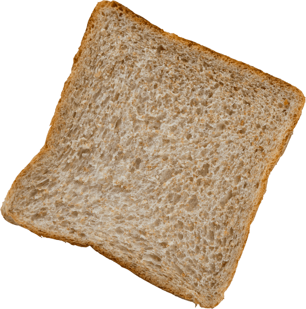 Whole Wheat Bread Slice on Transparent Background