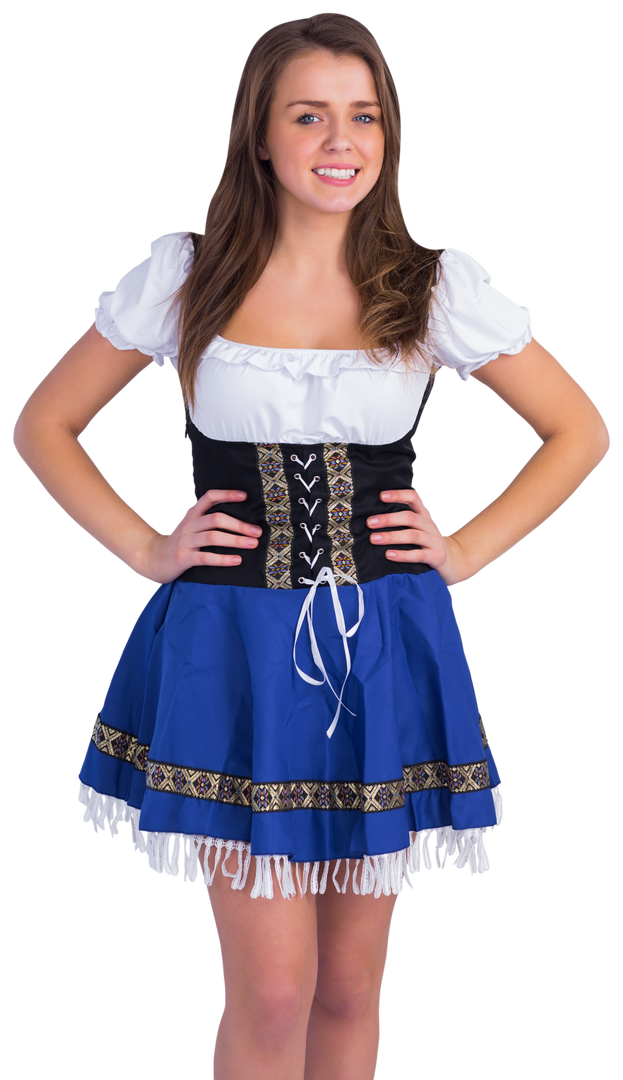 Happy Young Woman in Traditional Oktoberfest Dress Smiling at Camera on Transparent Background - Download Free Stock Images Pikwizard.com