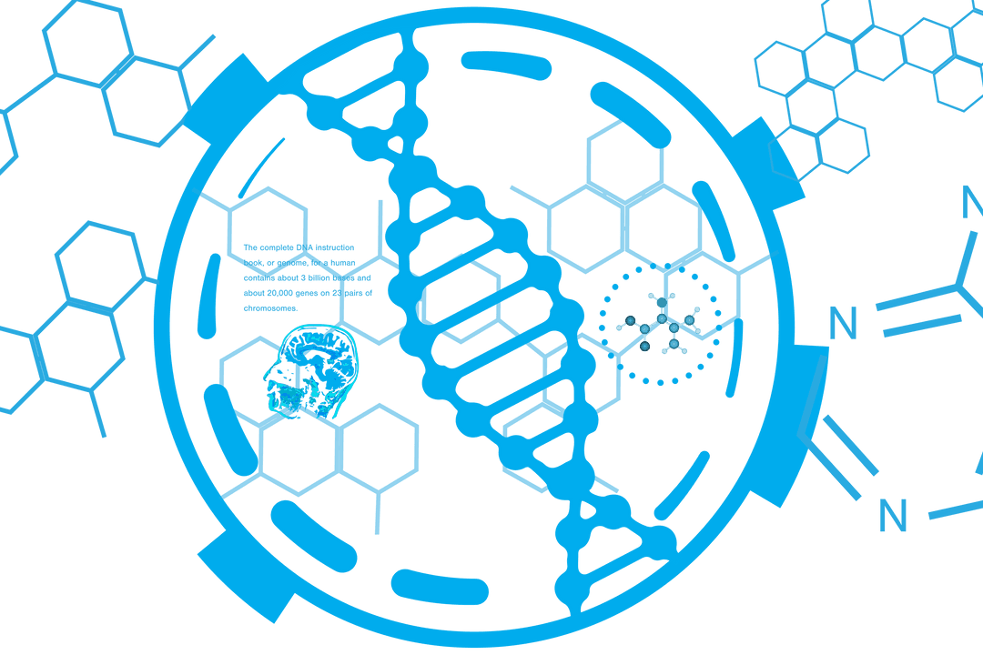 Transparent Digital Illustration of Data Processing with DNA Strand