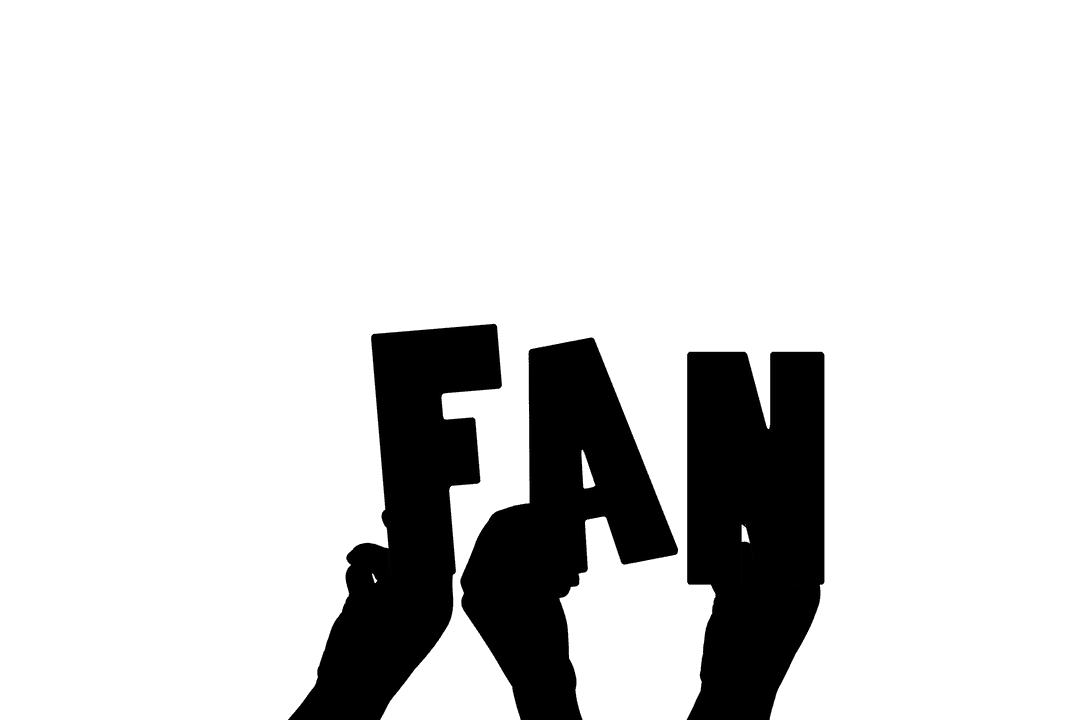 Illustration of Text and Hands Holding Hand Fan Transparent Background