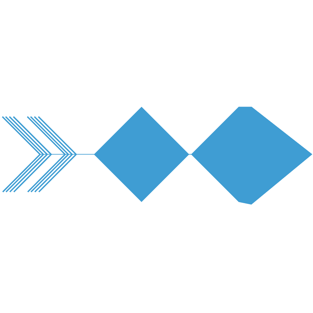 Blue Abstract Geometric Shapes on Transparent Background, Isolated Arrow Style