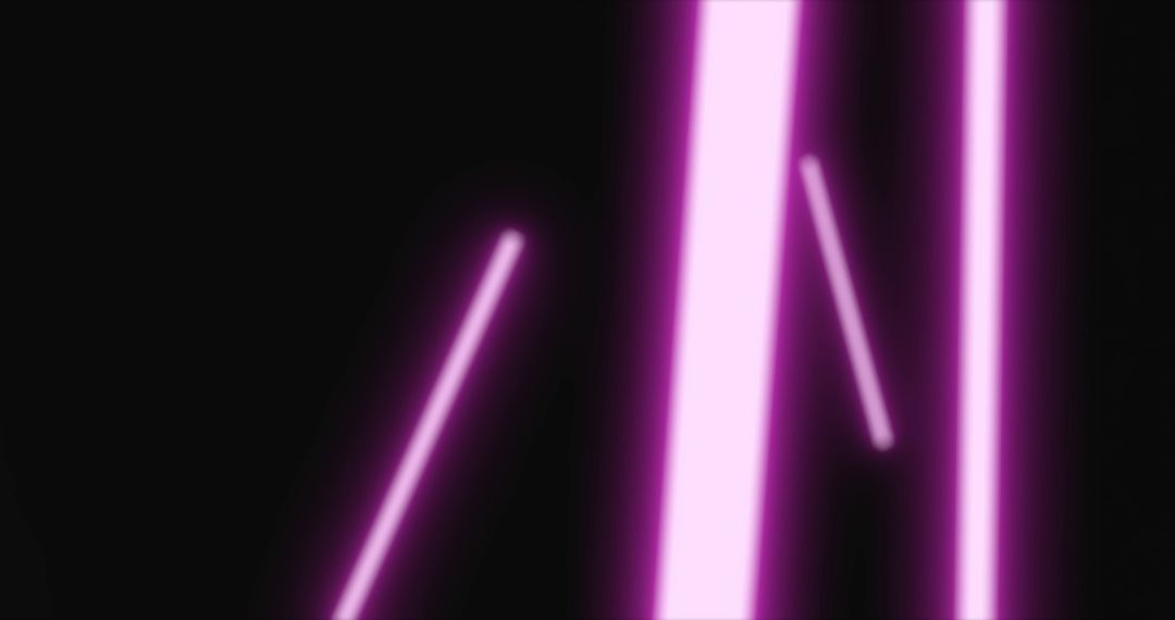 Vibrant Neon Pink Lights Against Black Background