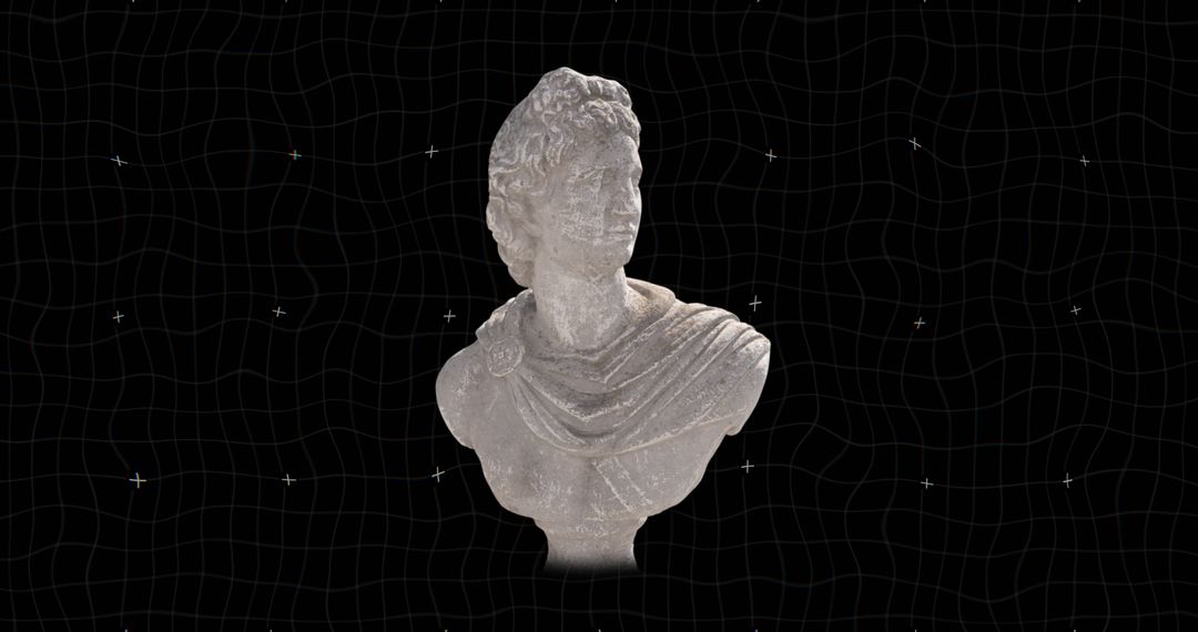 Antique Sculpture Bust with Dark Geometric Background - Free Images, Stock Photos and Pictures on Pikwizard.com