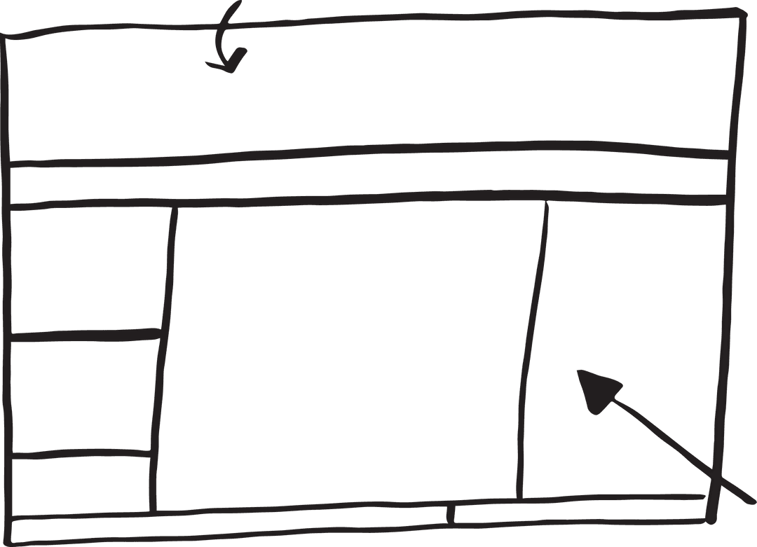 Hand-Drawn Transparent Web Interface Design with Arrows