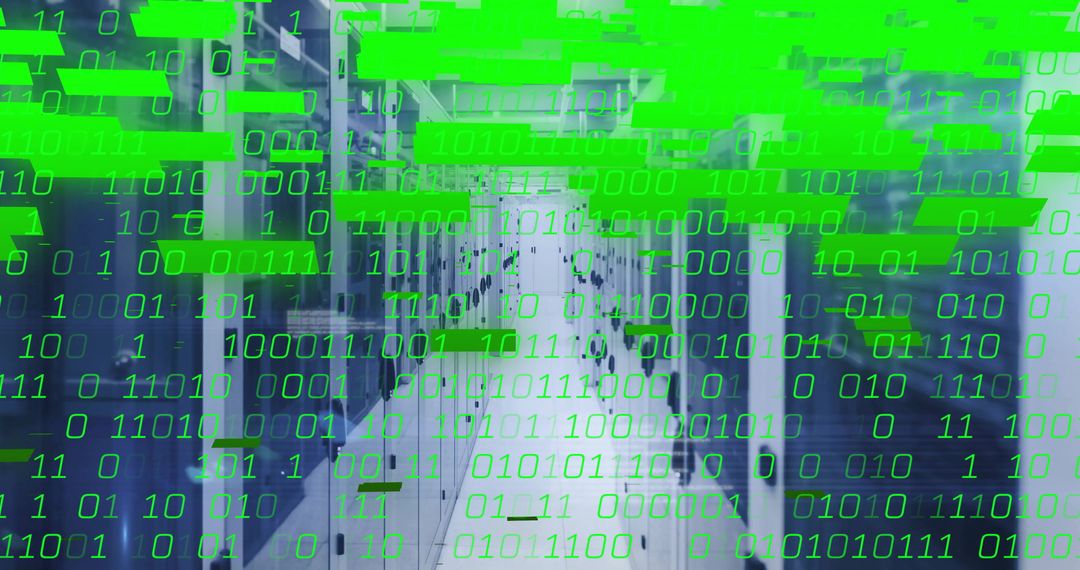 Binary Code Overlay on Data Servers Conceptual Image