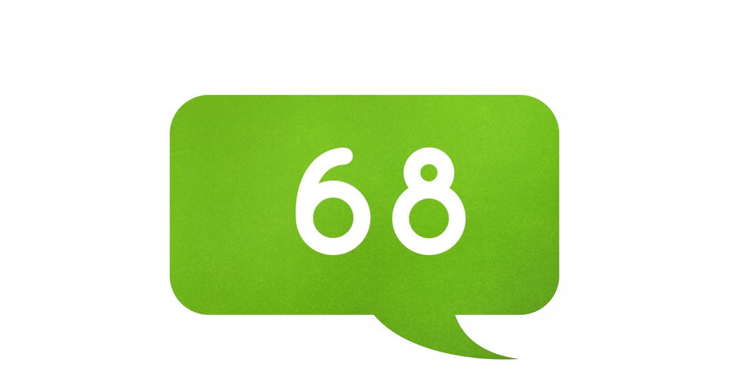 Green Chat Box with Increasing Numbers on White Background