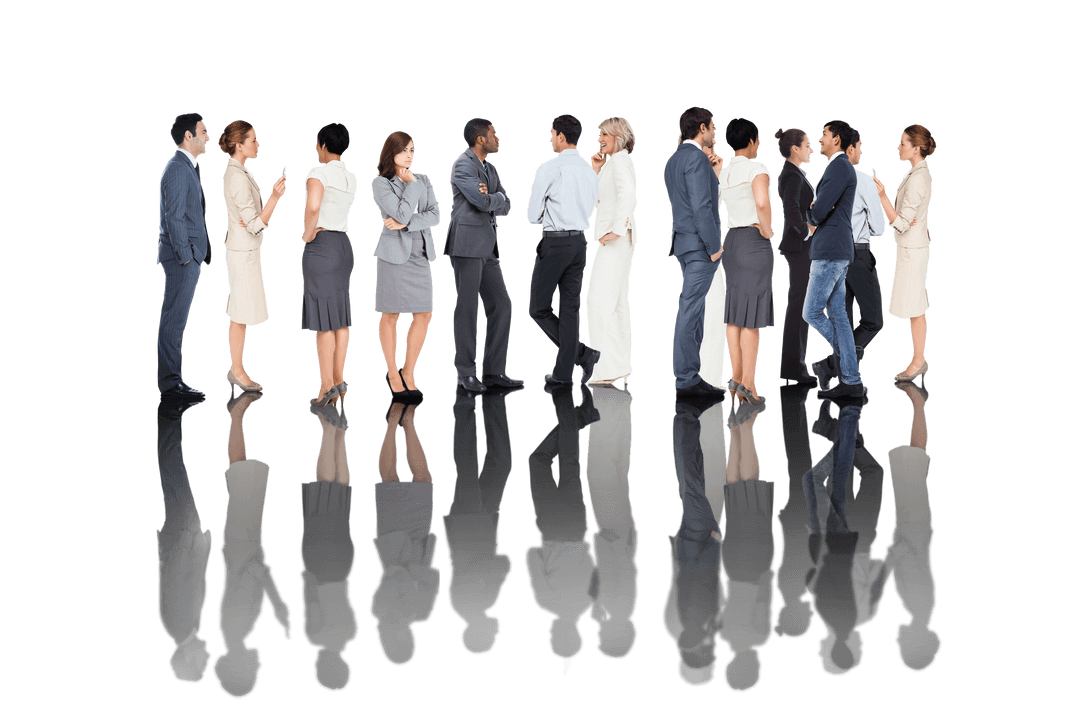 Transparent Business People Group Reflection Lineup Project