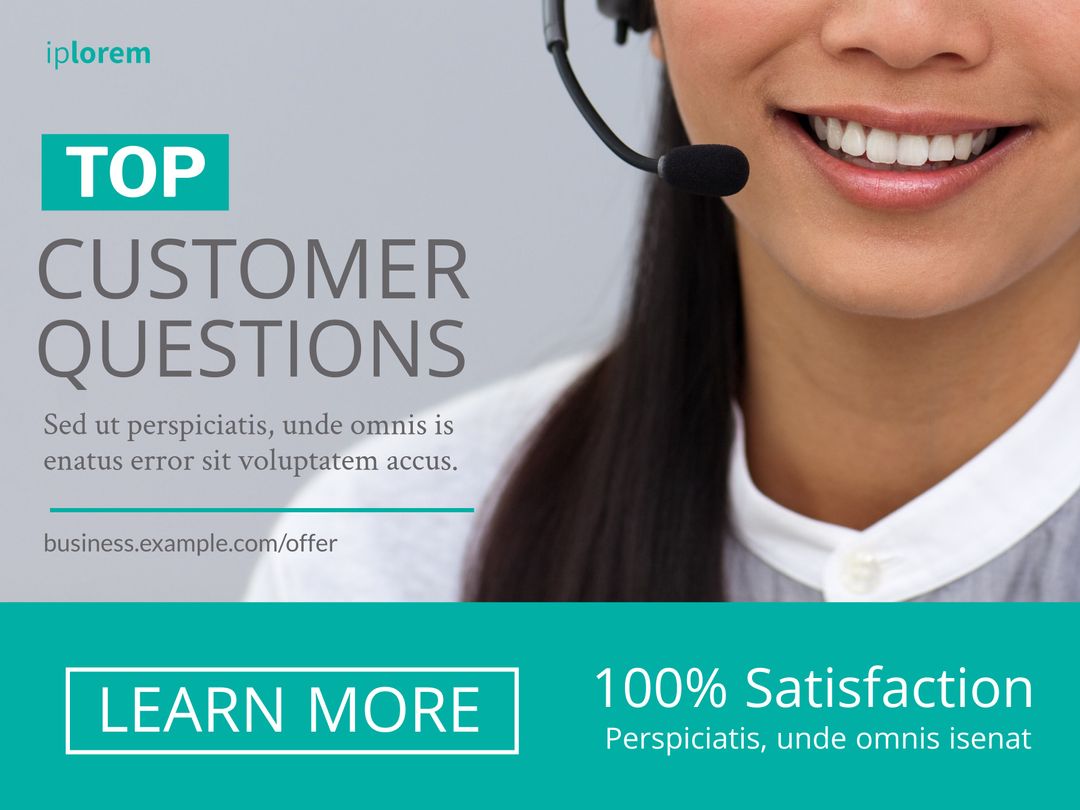 Smiling Customer Service Representative Promoting Customer Engagement