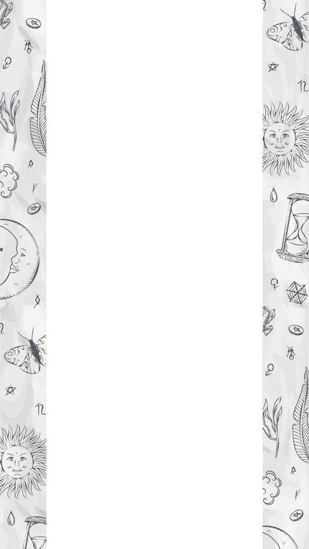 Mystic Doodles with Teal Space in Transparent Background