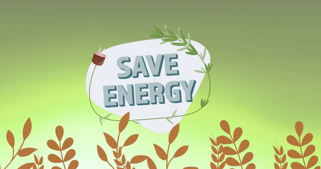 Save Energy Illustration Highlighting Sustainability Concepts