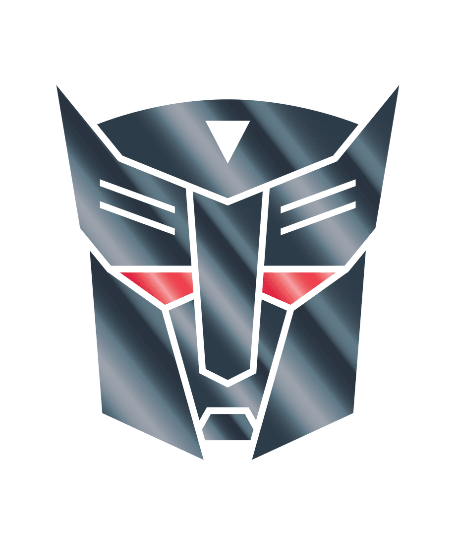 Transformers Metallic Mask Icon with Transparent Background