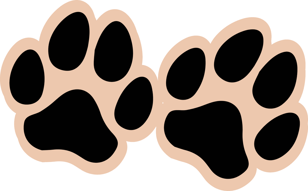 Flat Paw Prints on Transparent Background for Graphic Design Use
