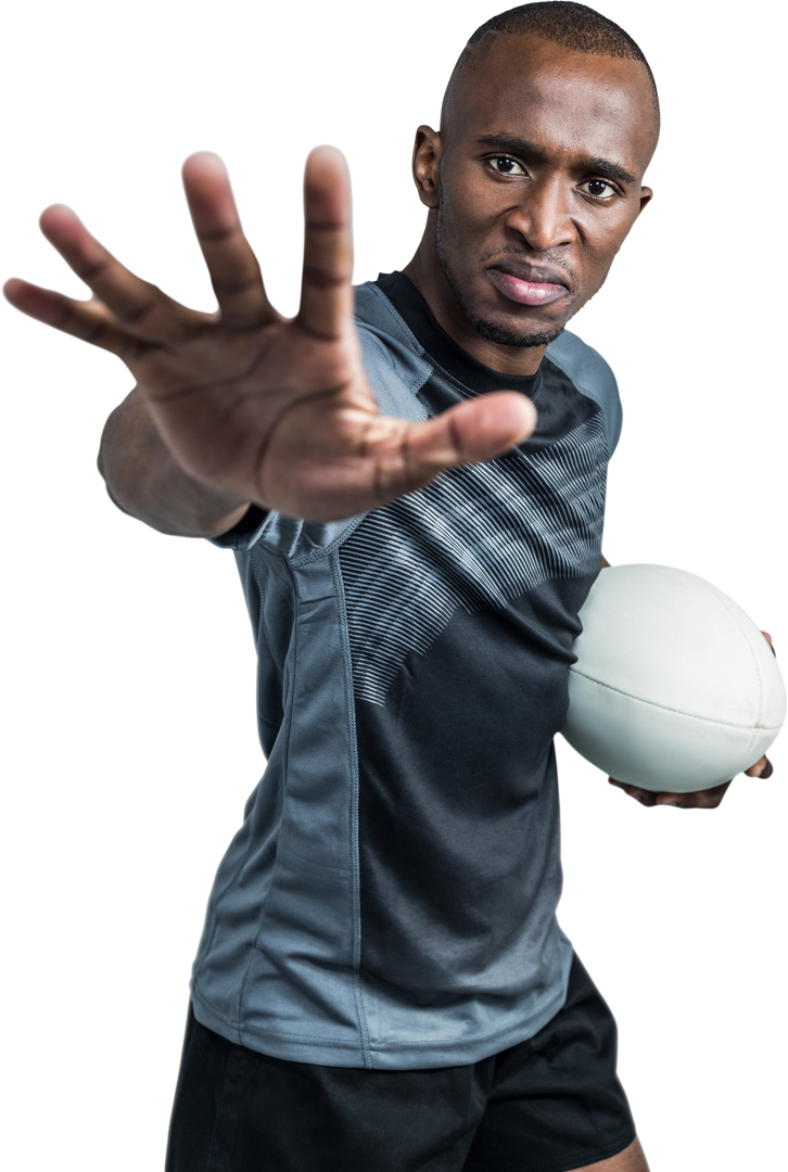 Dynamic Sportsman Holding Rugby Ball Gesture Transparent Background - Download Free Stock Images Pikwizard.com