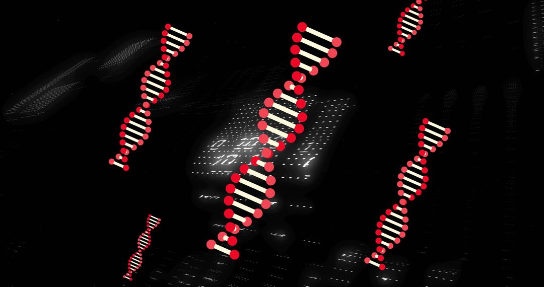 Abstract Representation of DNA Strands and Binary Code in Dark Space