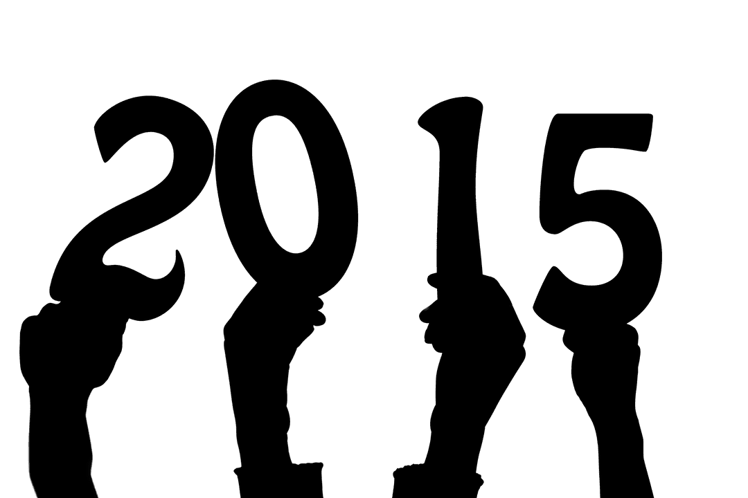 Hands Holding 2015 Silhouette on Transparent Background