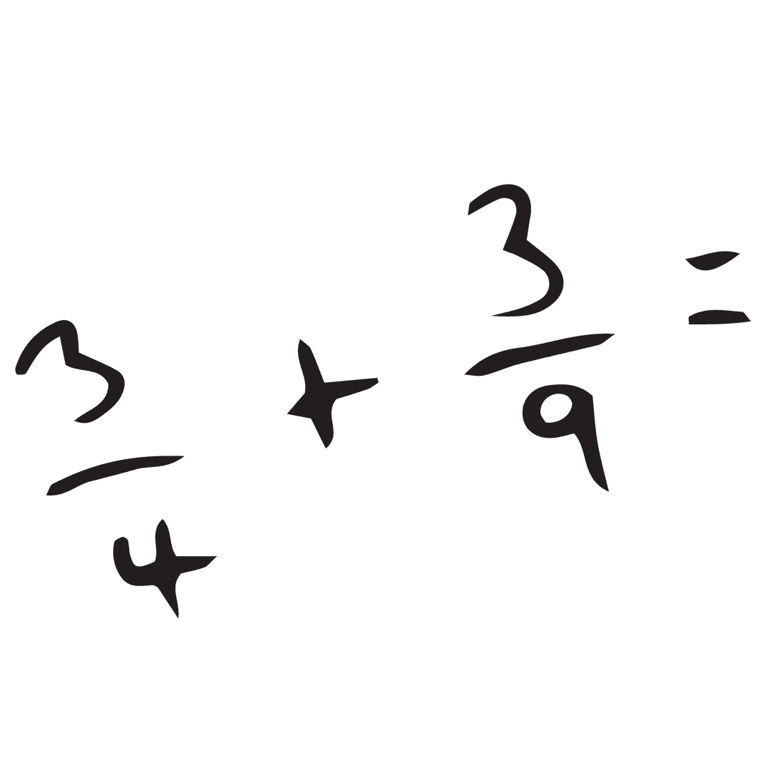 Simple Fraction Addition Equation on Transparent Background
