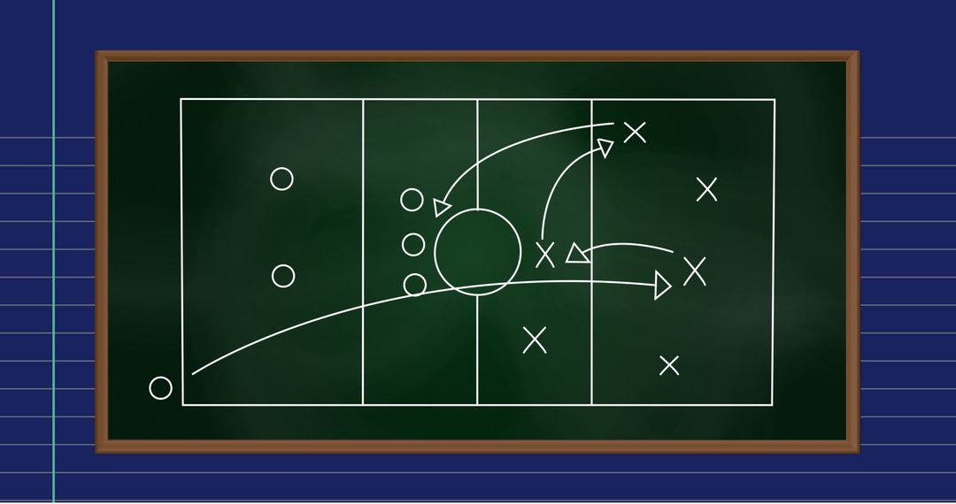 Tactical Football Strategy Chalkboard with Illustrations - Free Images, Stock Photos and Pictures on Pikwizard.com