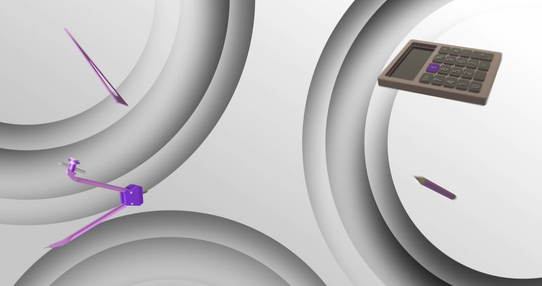 Educational Tools Floating Abstract Grey Background