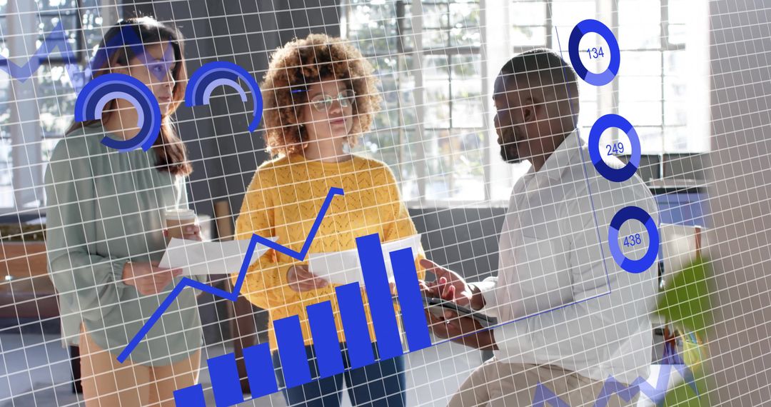 Business Team Analyzing Financial Data Collaboration