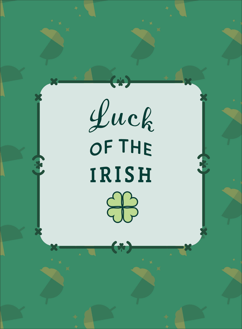 Transparent Luck of the Irish Vector with Clover Pattern