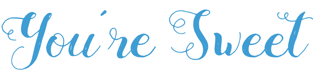 Blue Calligraphic Sweet Text on Transparent Background