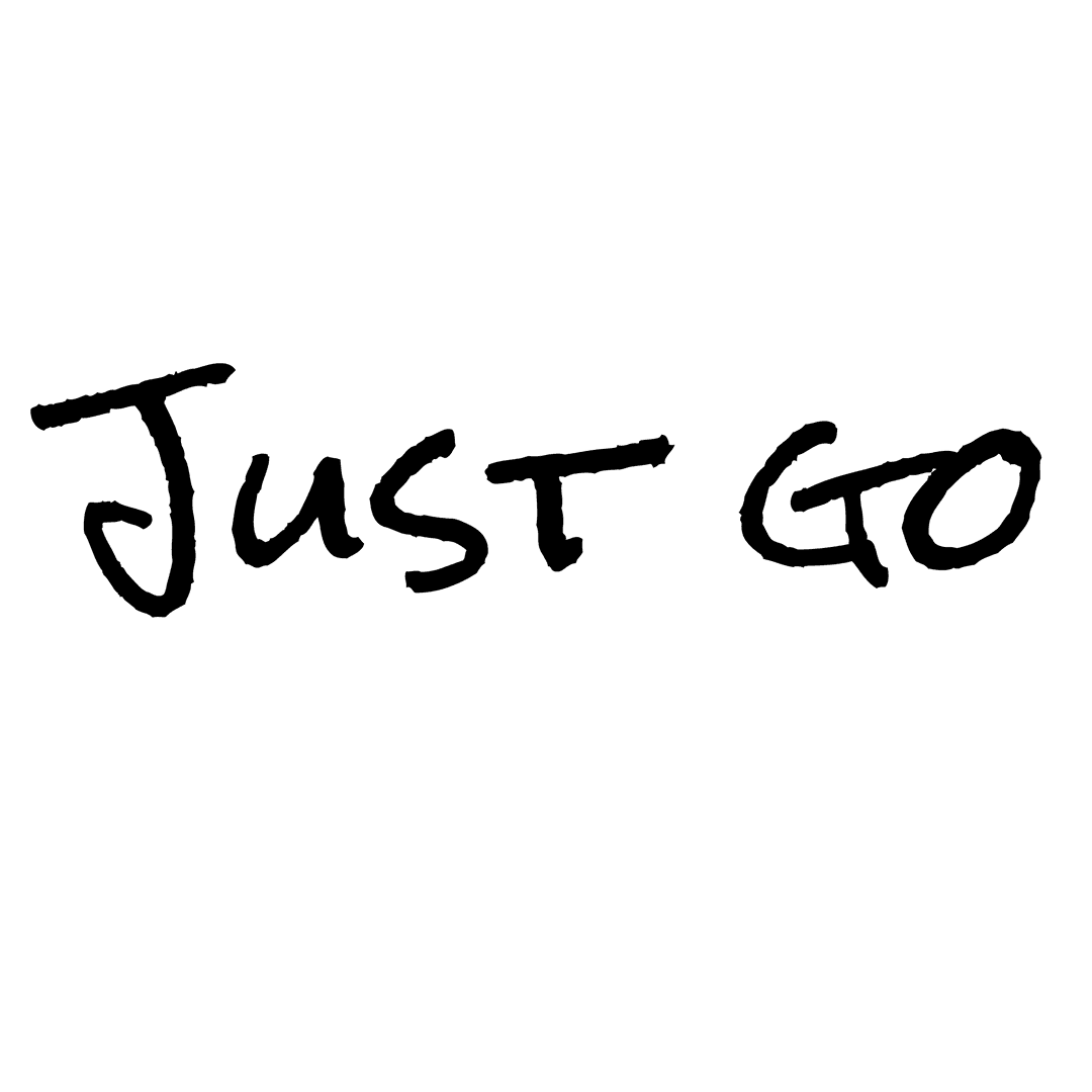 Motivational Just Go Text on Transparent Background