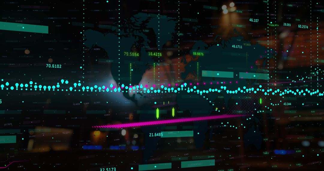 Global Analytics Concept with Financial Graphs and Digital Data