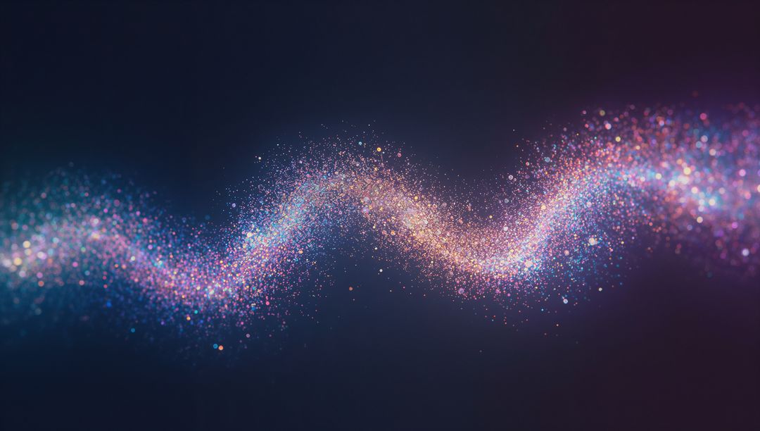 Shimmering Particle Wave in Abstract Digital Composition