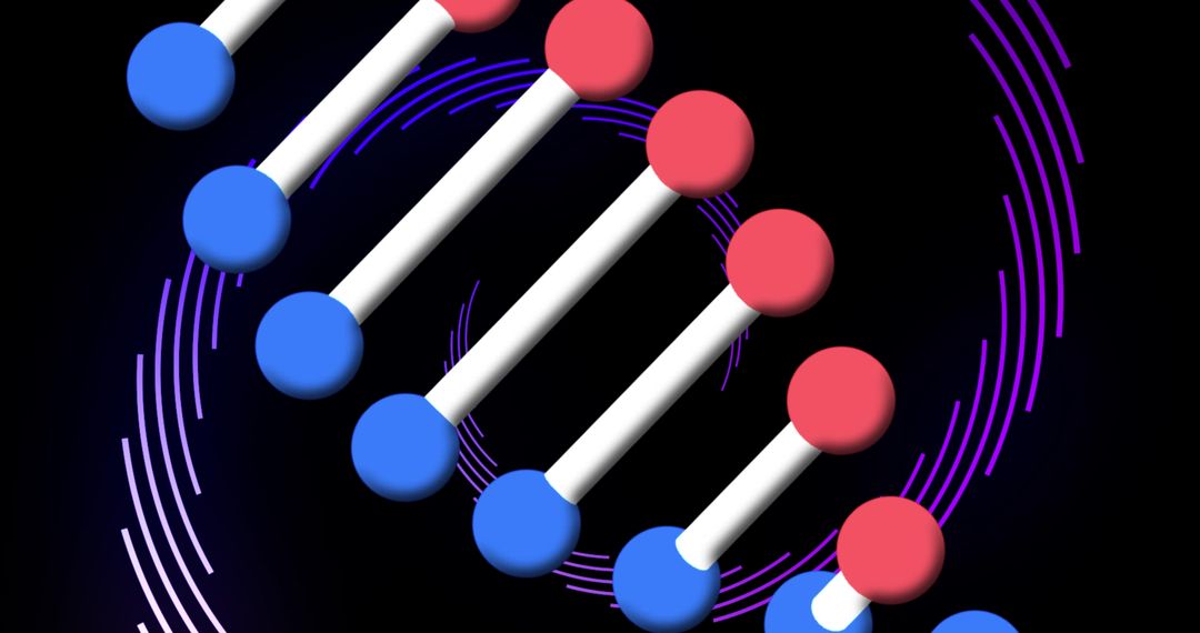 Digital DNA Structure with Rotating Light Trails