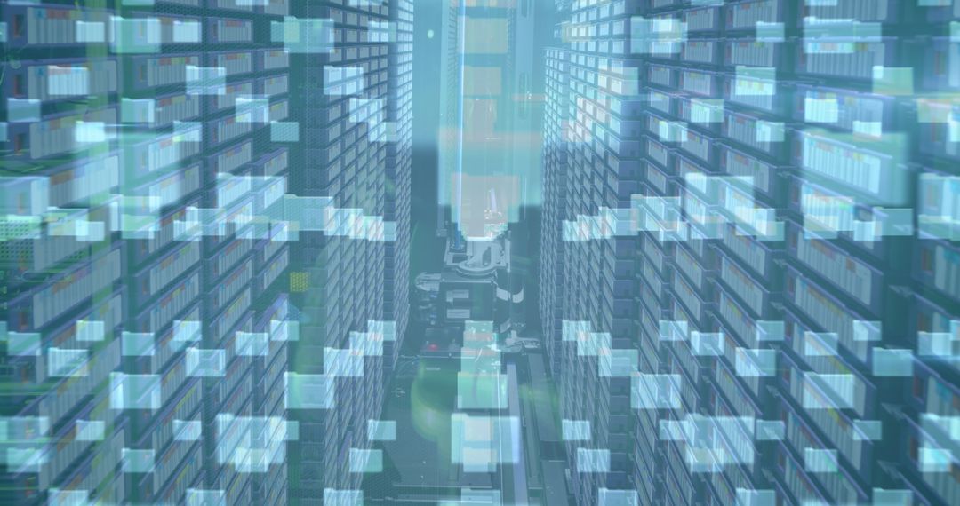 Data Security Concept with Circuit Board and Servers Overlay