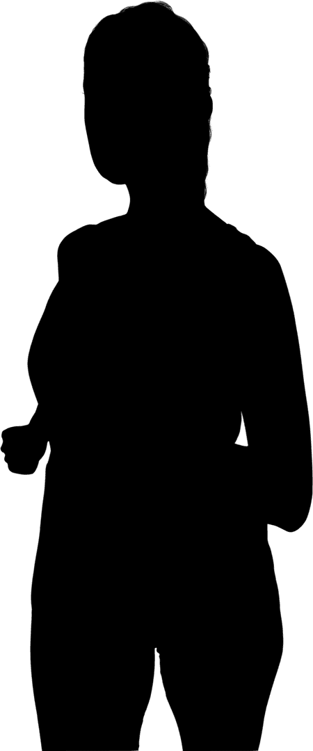 Silhouette of Woman Running, Transparent Background Vector