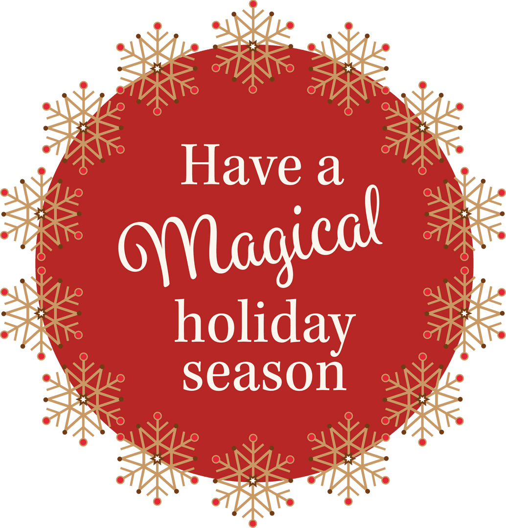 White and Red Christmas Card with Magical Holiday Message