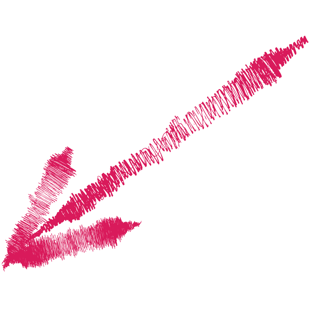 Pink Grunge Arrow on Transparent Background, Isolated and Artistic