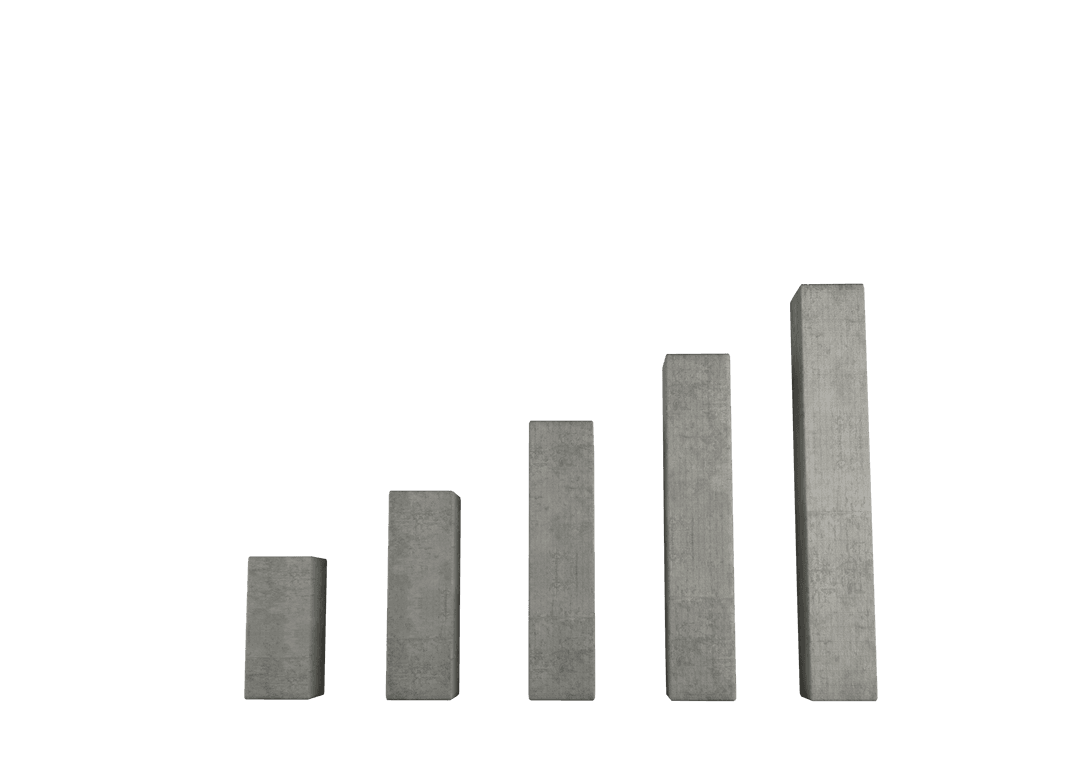 Transparent Five-Step Gray Concrete Bar Graph Illustration