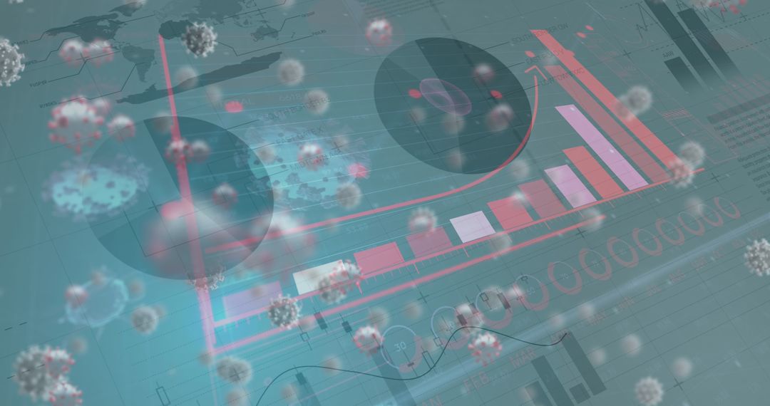 COVID-19 Cells Overlaying Global Pandemic Statistics