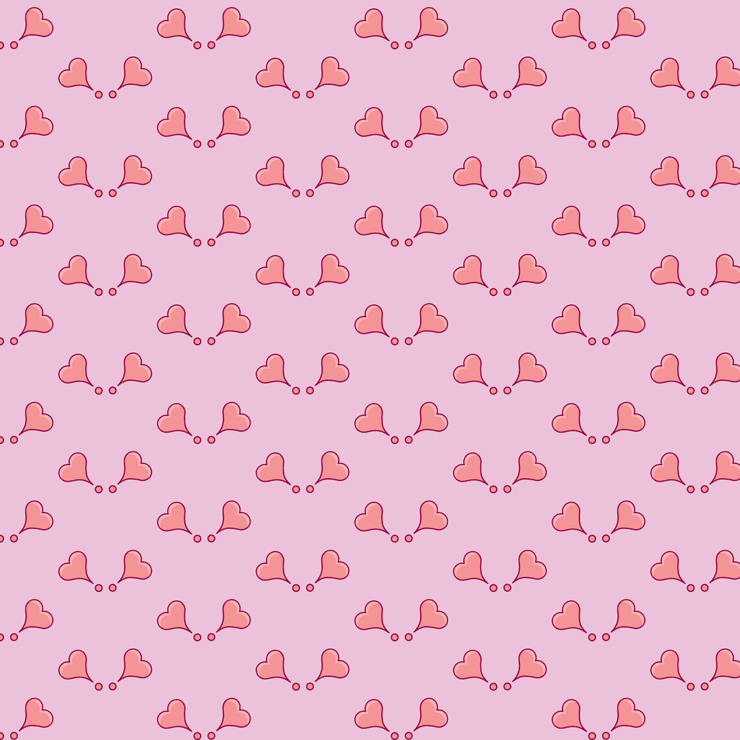 Seamless Transparent Heart Pattern on Pink Vector Wallpaper