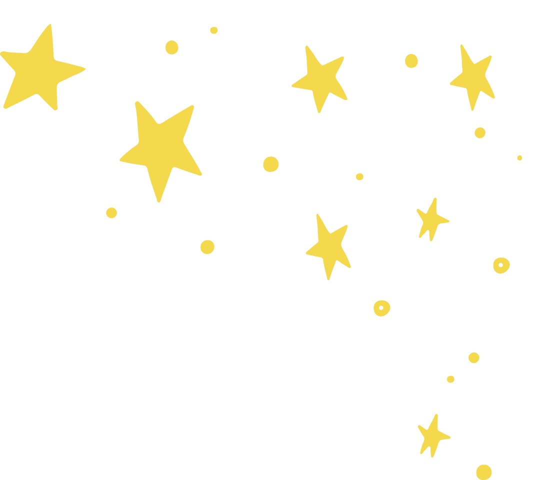 Whimsical Stars Scattering on Transparent Background