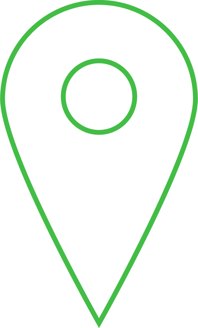 Green Destination Pin Icon on Transparent Background