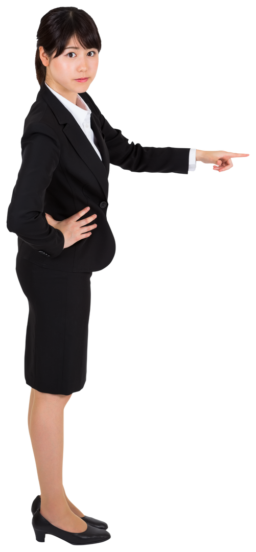 Transparent Background Businesswoman Pointing Sideways - Download Free Stock Images Pikwizard.com