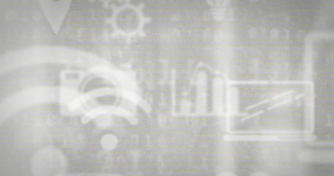 Abstract Digital Interface with Futuristic Tech Symbols