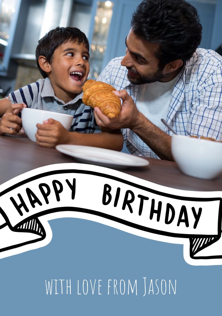 Heartwarming Birthday Celebration Between Father and Son - Download Free Stock Templates Pikwizard.com