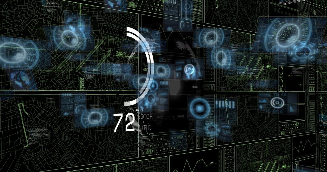 abstract futuristic data interface with circular patterns - Free Images, Stock Photos and Pictures on Pikwizard.com