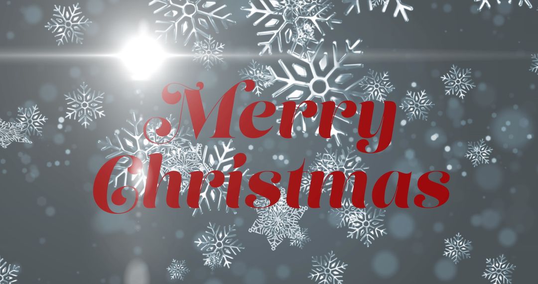 Merry Christmas Celebration with Snowflakes and Sparkle