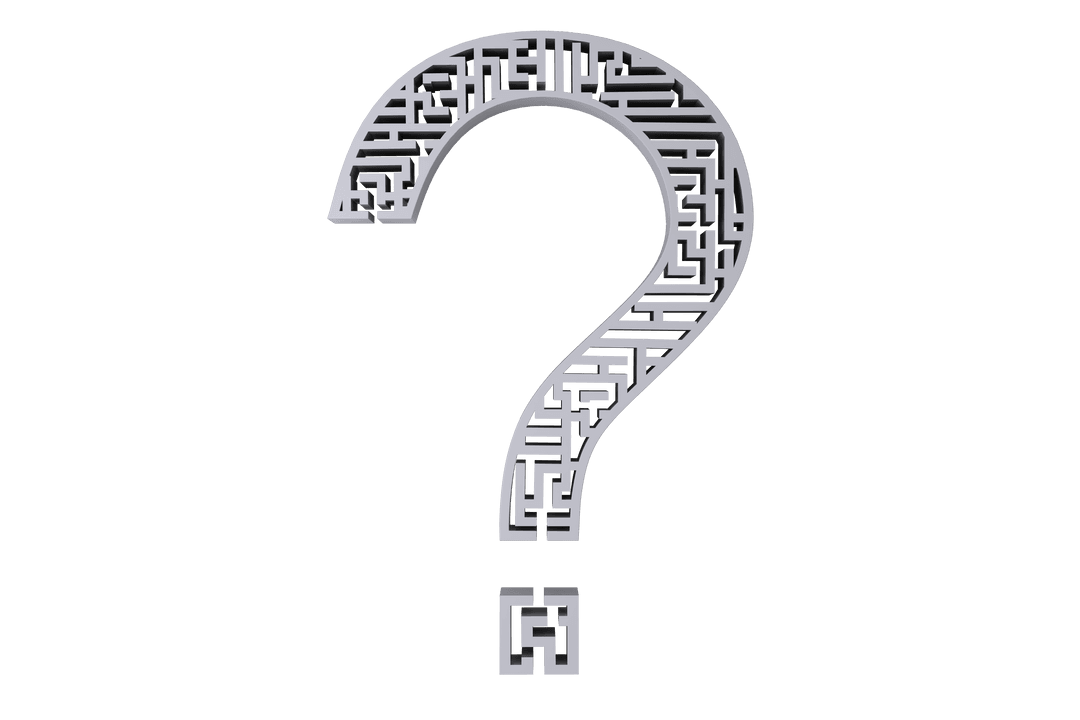 Intricate Labyrinth Question Mark on Transparent Background