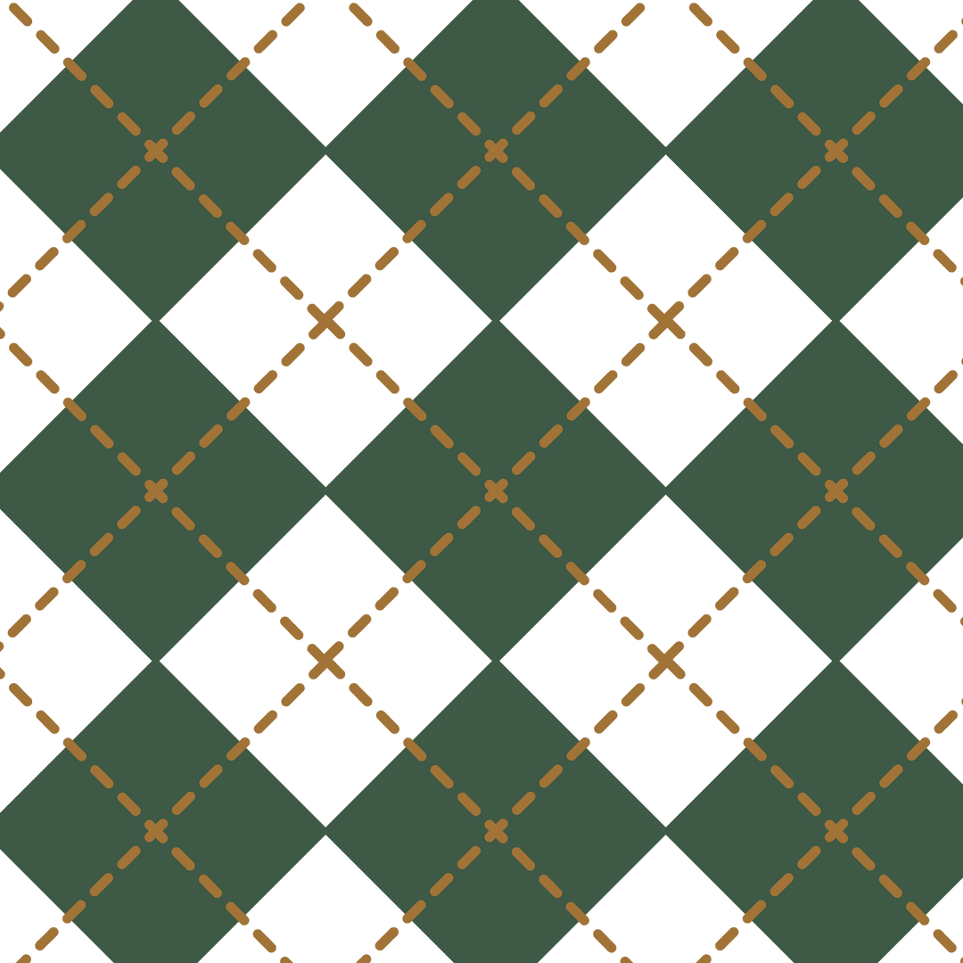 Seamless Argyle Pattern with Black and Gold Lines on Transparent Background