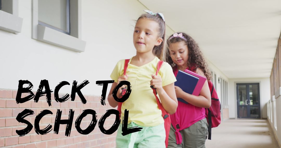 Diverse Kids Joyfully Returning with Backpacks to School