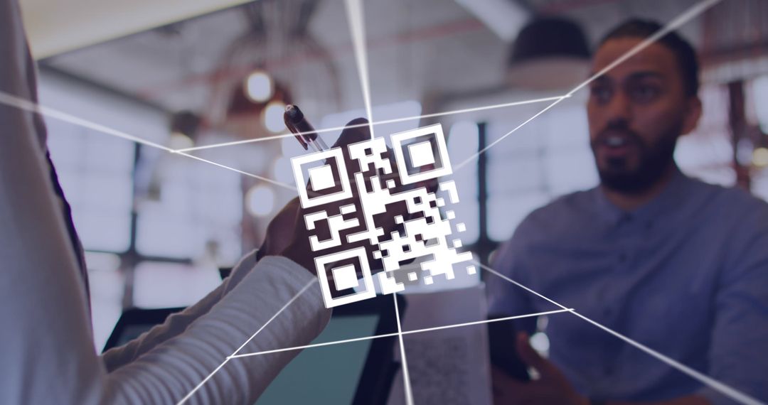Technology Collaboration Digital QR Code Abstract Concept