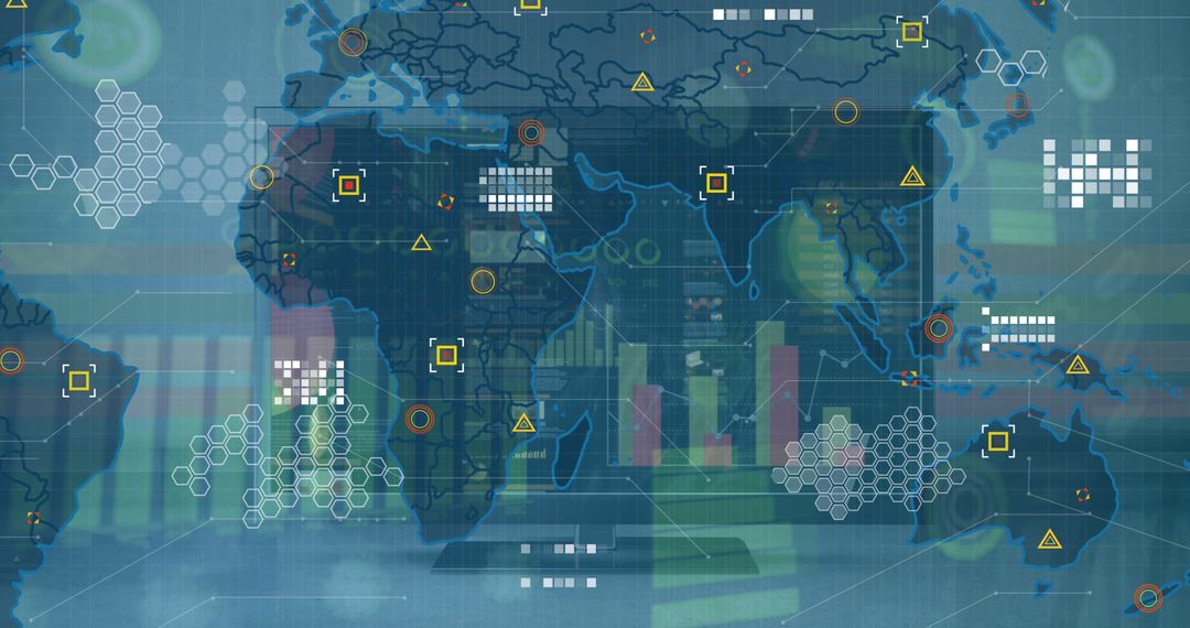 Digital World Map with Data and Analytics Visualizations - Free Images, Stock Photos and Pictures on Pikwizard.com