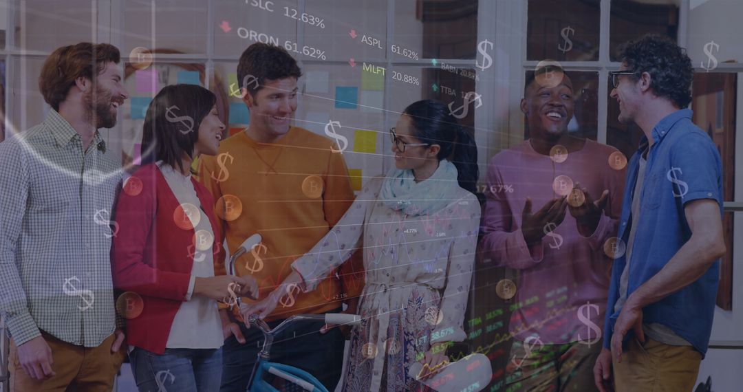 Diverse Team Collaborates in Modern Office with Interactive Tech