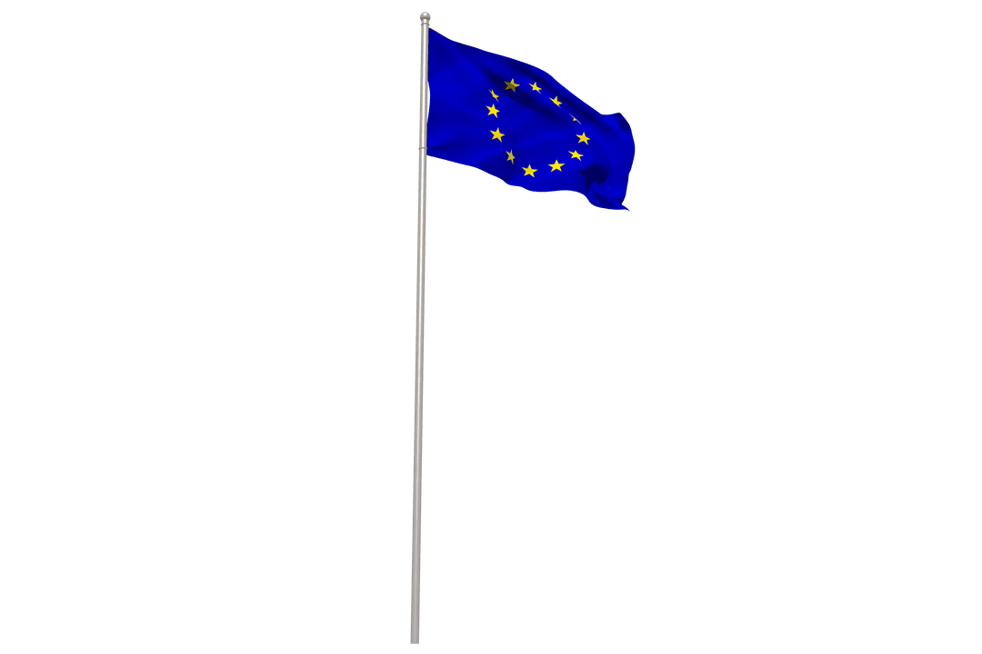 European Union Flag Digitally Illustrated on Transparent Background